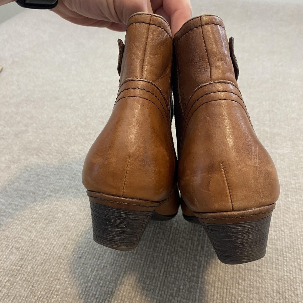 Rockport Booties Womens Size 12 Brown Leather Ankle Zip Block Heel CBD51AL 21 - Picture 7 of 13